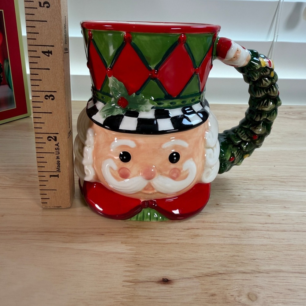 Spode Christmas Tree Nutcracker Toby Red Ceramic Collectible Mug - Lot of 2 - Picture 6 of 10